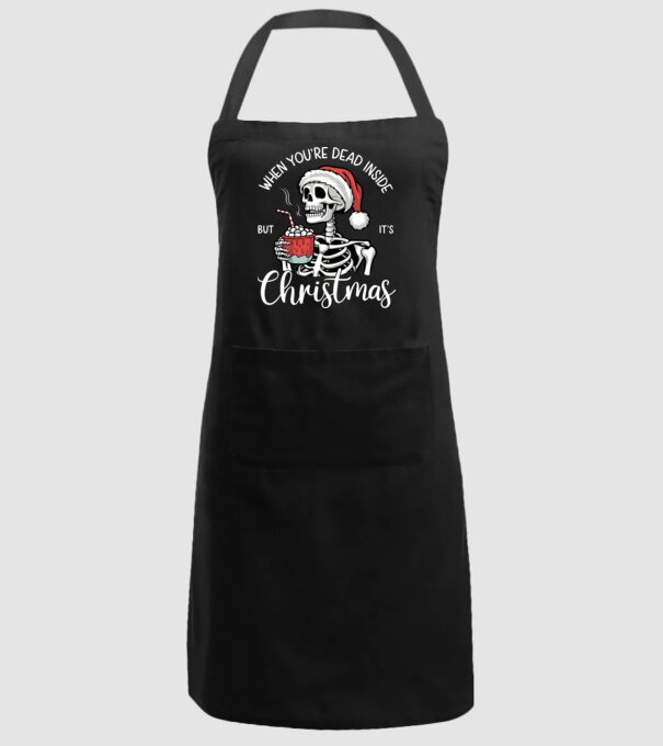 Dead inside, but it's christmas Negru model negru pe tricou