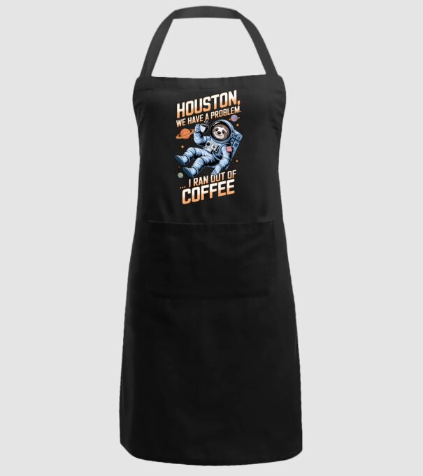 Houston we have a problem coffee model negru pe tricou