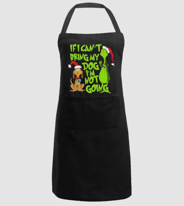 If i can't bring my dog I'm not going - Grinch model negru pe tricou