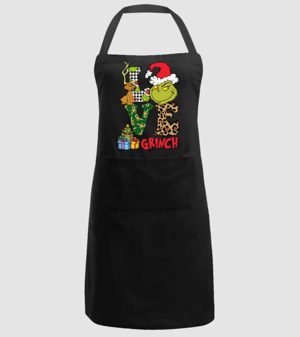 Love Grinch model negru pe tricou