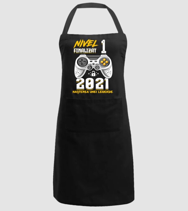 Nivel 1 finalizat. 2021 nașterea unei legende model negru pe tricou