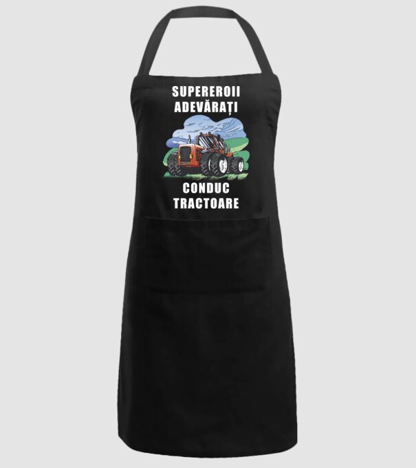 Supereroii adevărați conduc tractoare_D3470804 model negru pe tricou