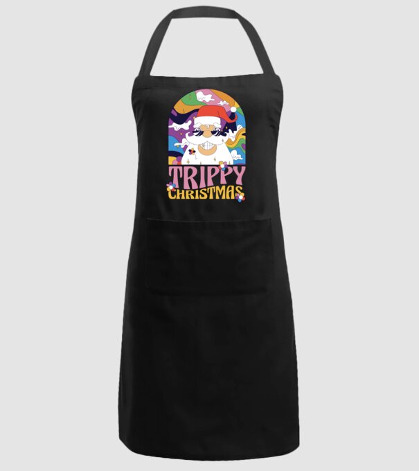 Trippy Christmas model negru pe tricou