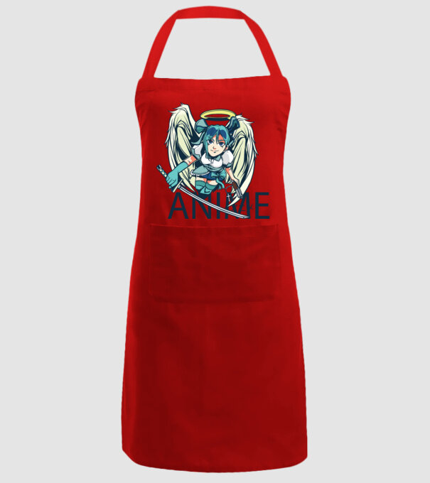 Anime fată cu sabie model roșu pe tricou