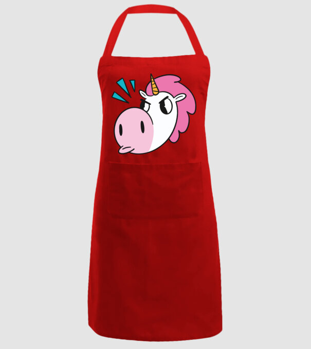 Unicorn supărat model roșu pe tricou