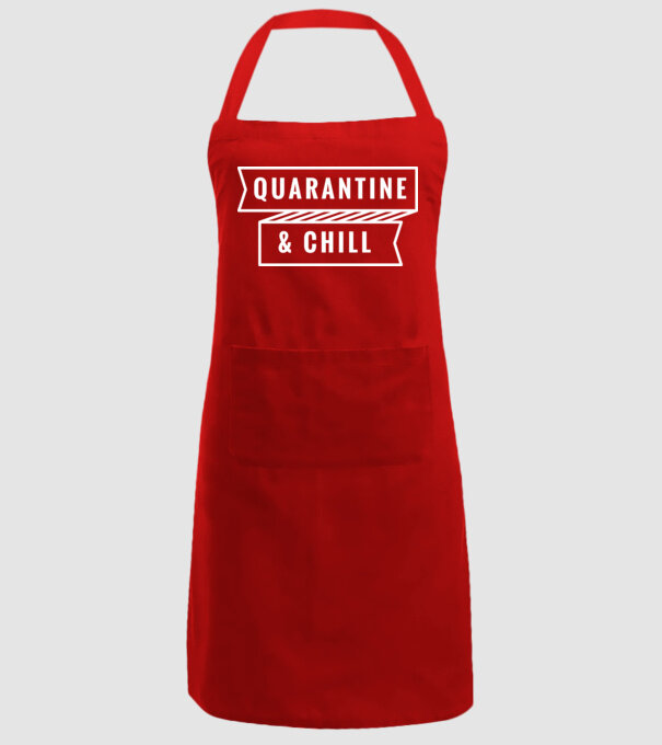 Quarantine and chill model roșu pe tricou