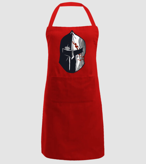 Cască războinic Sparta model roșu pe tricou