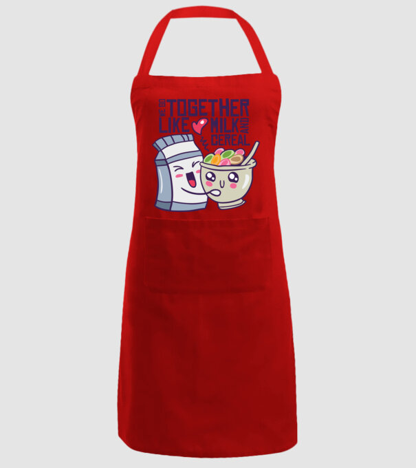 Mergem împreună ca laptele și cerealele model roșu pe tricou