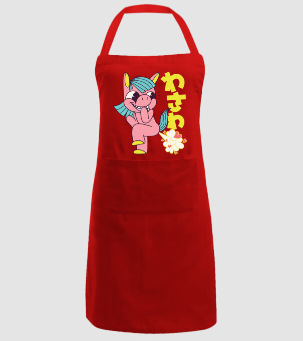 Bășică Unicorn model roșu pe tricou