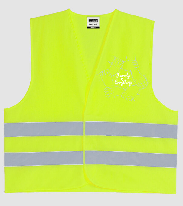 Familia este totul model galben neon pe tricou