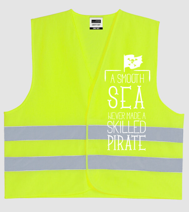 A Smooth Sea never made a skilled Pirate model galben neon pe tricou
