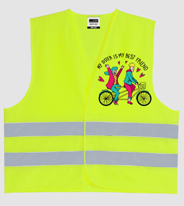 Sora mea este cea mai bună prietenă model galben neon pe tricou