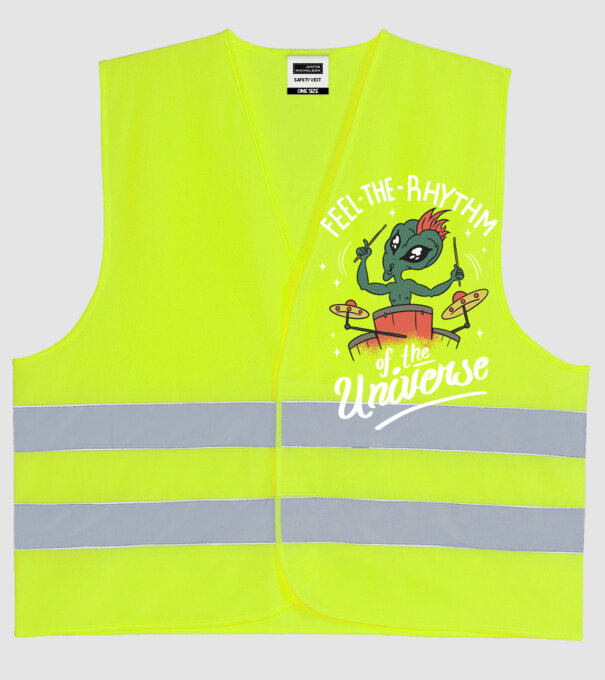 Alien baterist model galben neon pe tricou