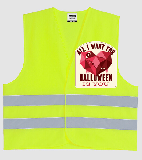All I want for Halloween is You model galben neon pe tricou
