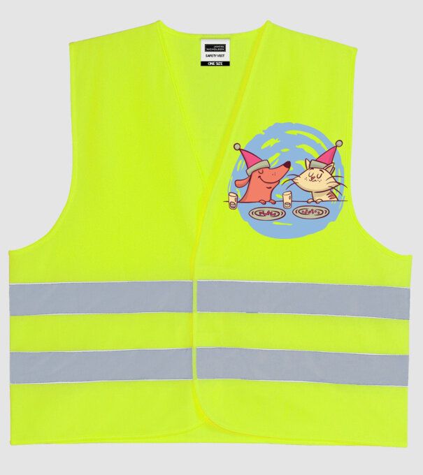 Petrecere de Crăciun animale model galben neon pe tricou