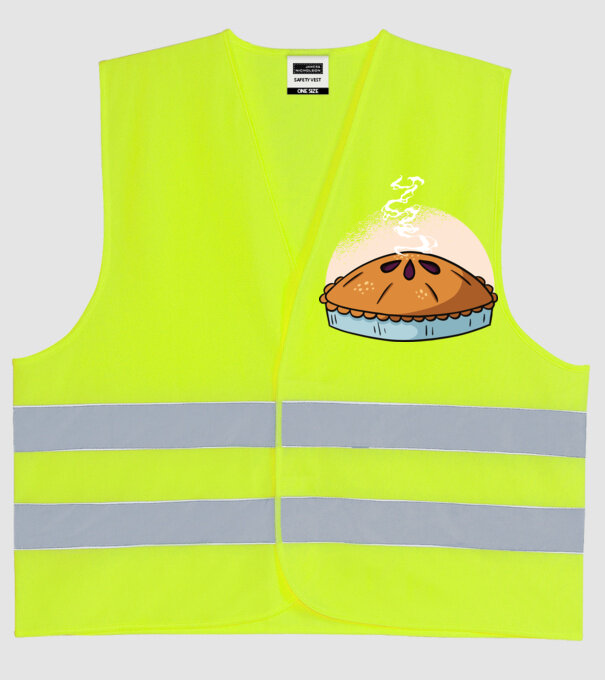 Plăcintă cu mere model galben neon pe tricou