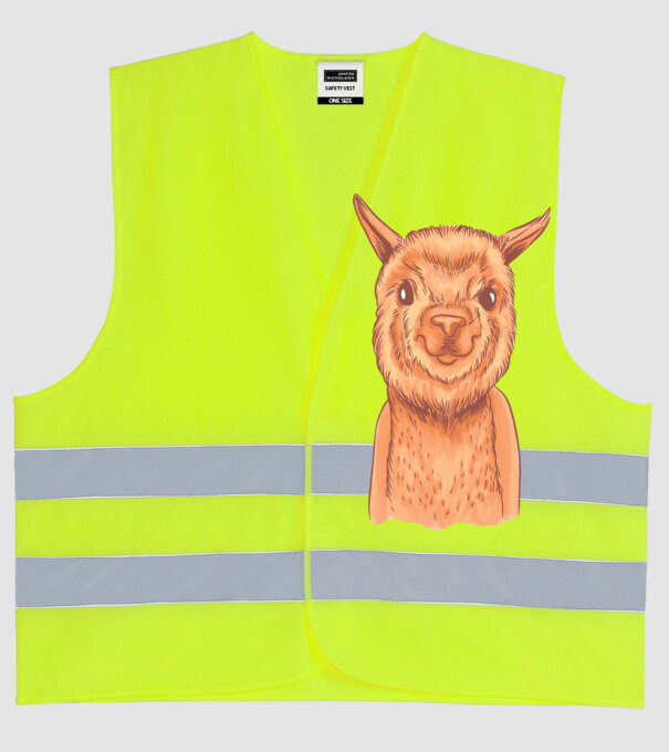 Cap de Alpaca model galben neon pe tricou