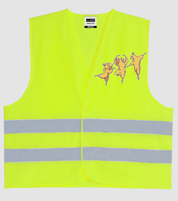 Alpaca Dansatoare model galben neon pe tricou