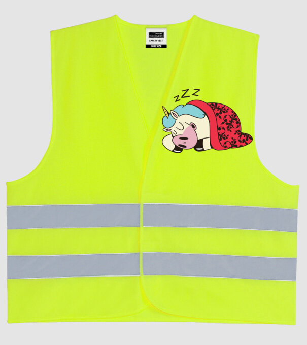 Unicorn adormit model galben neon pe tricou