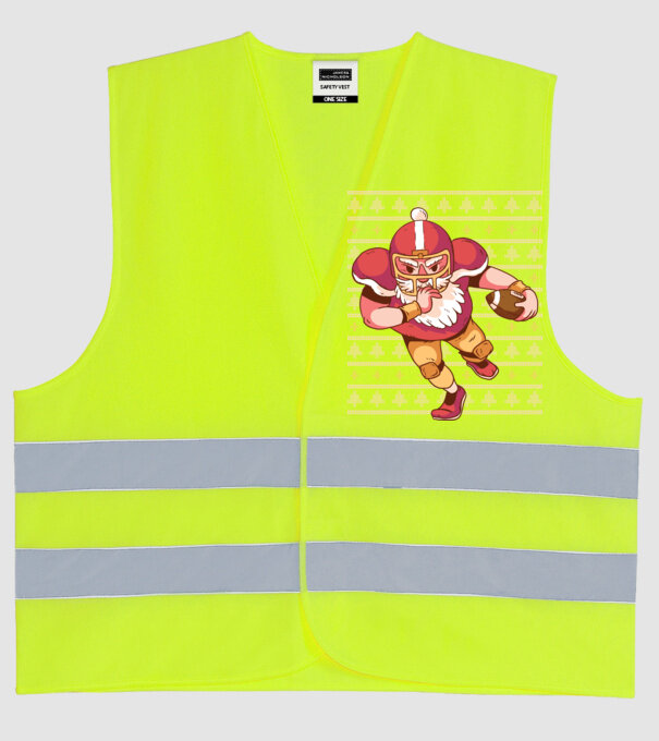 Fotbal american Moș Crăciun Touchdown Touchdown tricou Pulover urât cu model model galben neon pe tricou