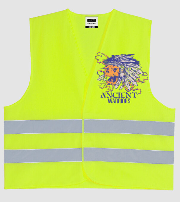 Ancient Warriors model galben neon pe tricou