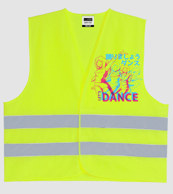 Anime Dance model galben neon pe tricou