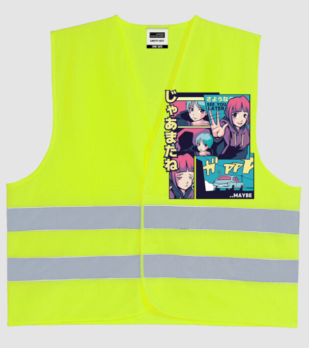 Anime Vaporwave See you Later model galben neon pe tricou