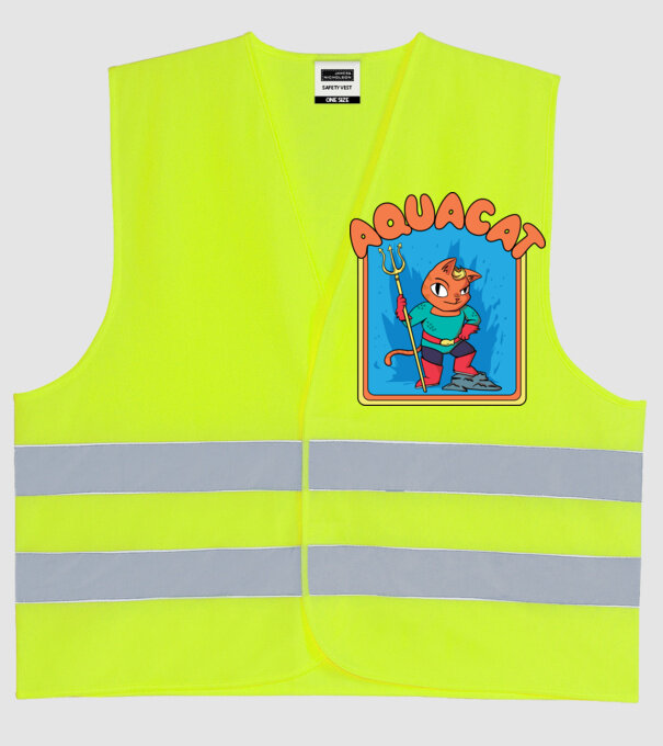 Aquacat model galben neon pe tricou