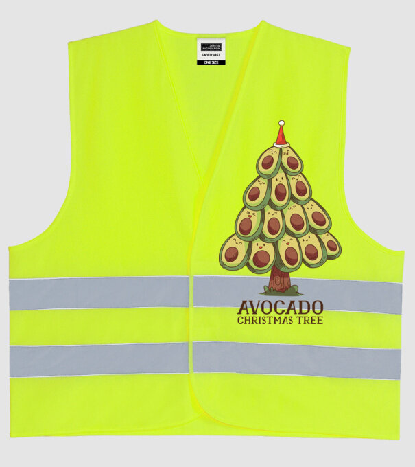 Pom de Crăciun Avocado model galben neon pe tricou