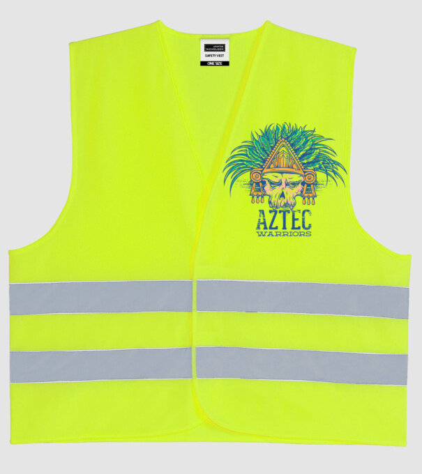 Aztec Warriors model galben neon pe tricou