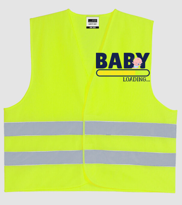 Baby is loading - tricou amuzant pentru mămici model galben neon pe tricou