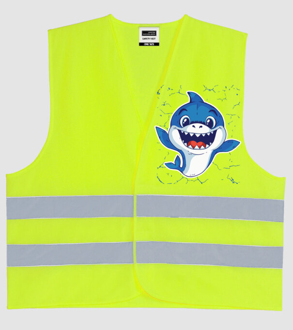 Baby Shark tricou drăguț cu rechin model galben neon pe tricou