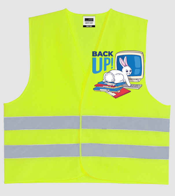 Back up bunny model galben neon pe tricou