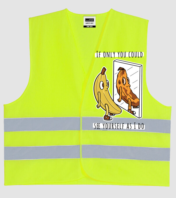 Oglindă Banană model galben neon pe tricou