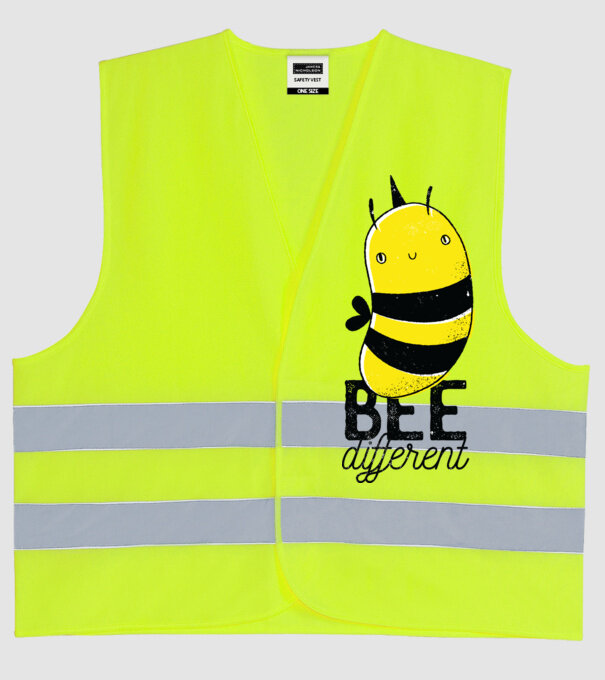 Bee different tricou albinuță model galben neon pe tricou