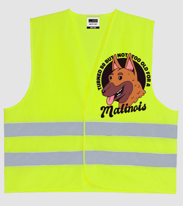 Câine ciobănesc belgian model galben neon pe tricou