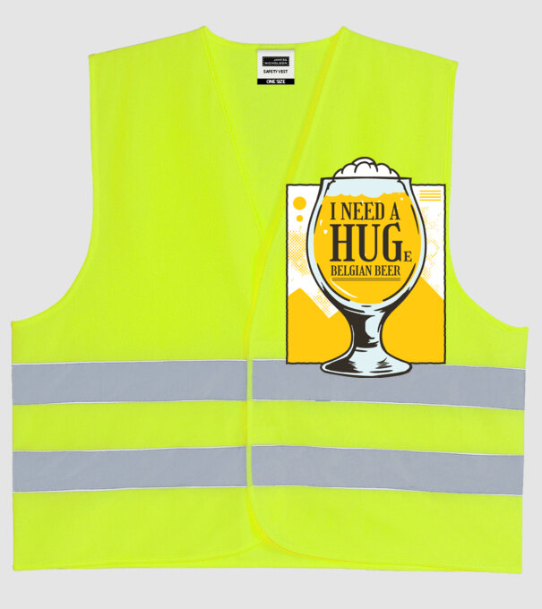 Bere belgiană model galben neon pe tricou