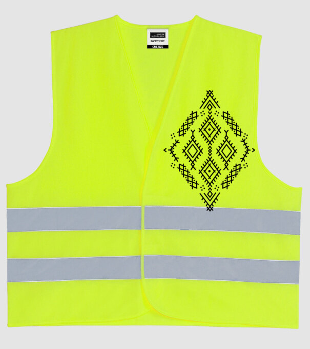 Berbere Symbol model galben neon pe tricou