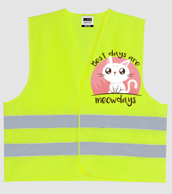 Best days are Meowdays model galben neon pe tricou