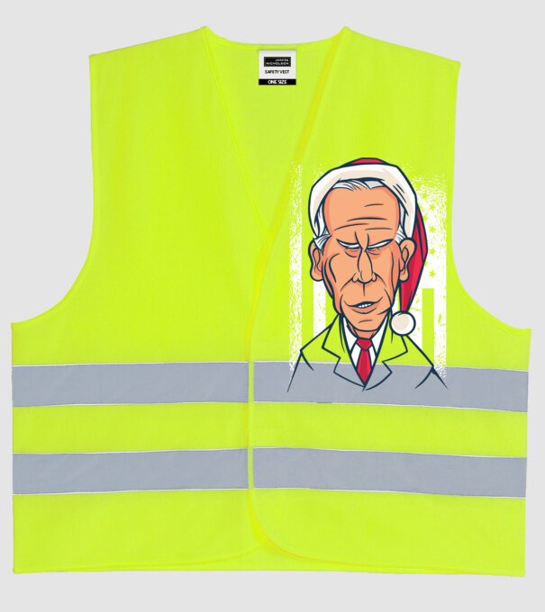 Crăciun Biden model galben neon pe tricou