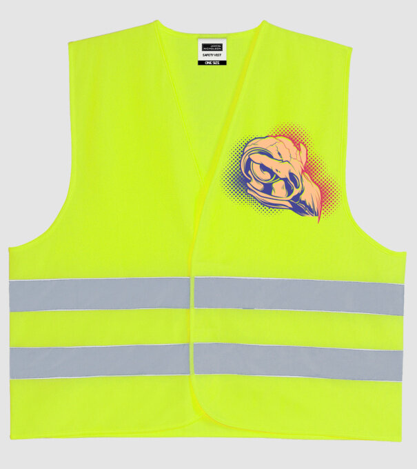 Bird skull model galben neon pe tricou