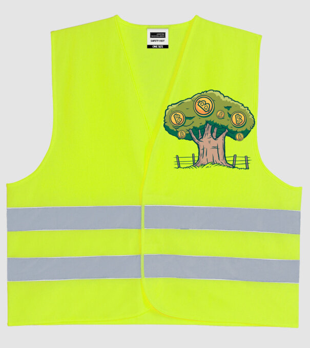 Bitcoin copac model galben neon pe tricou