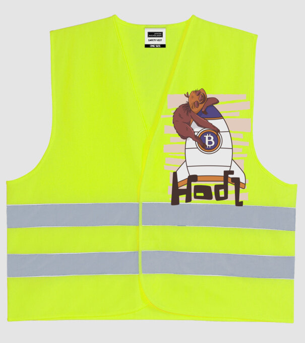 Bitcoin Hodl Leneș model galben neon pe tricou