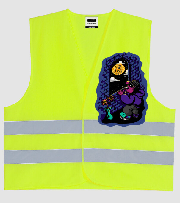 Bitcoin to the moon model galben neon pe tricou