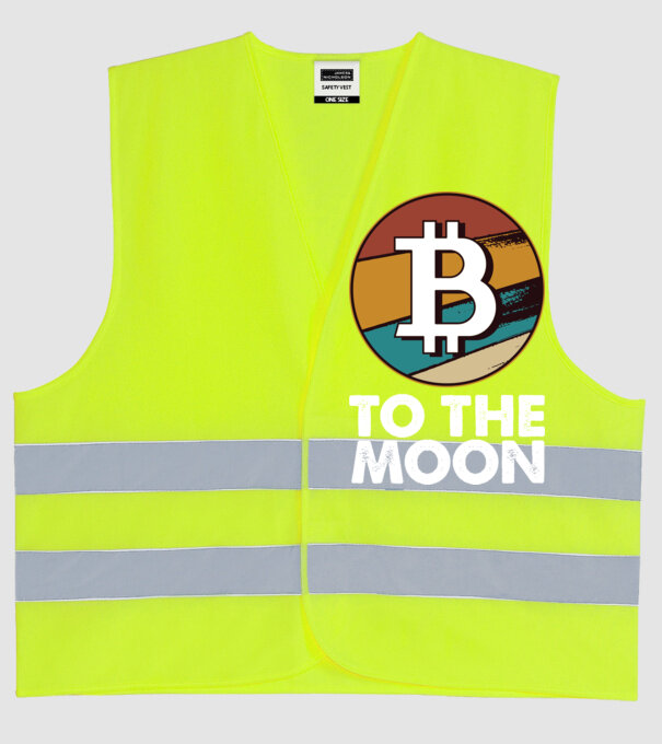 Bitcoin to the moon model galben neon pe tricou