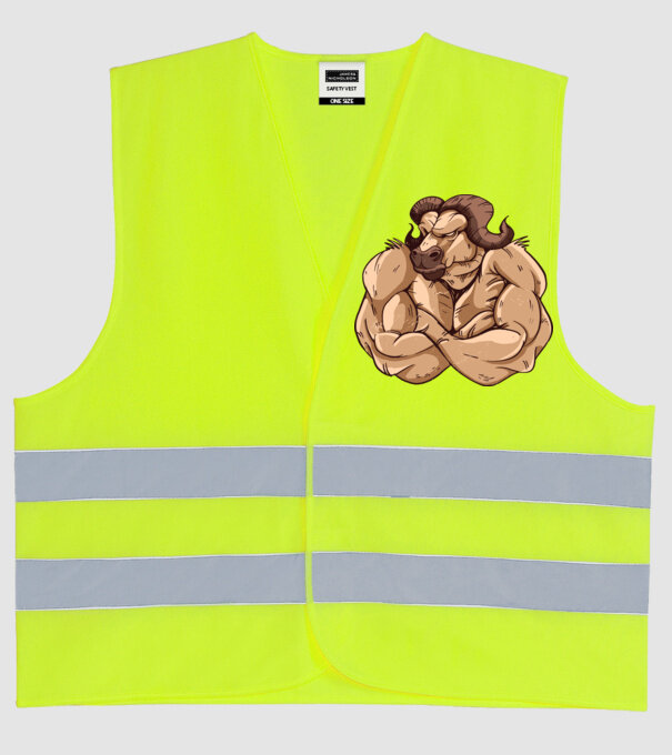 Puternic ca un bivol model galben neon pe tricou