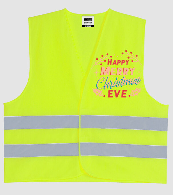 Crăciun Fericit model galben neon pe tricou