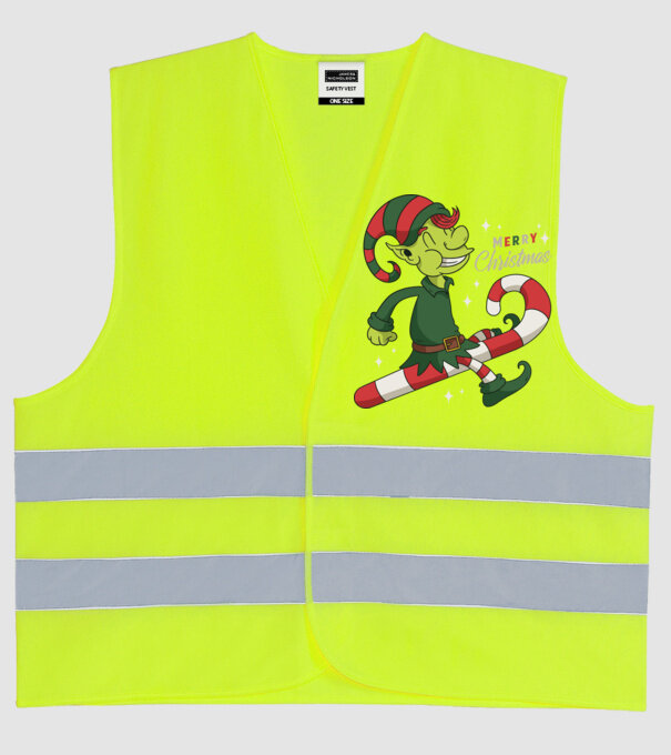 Crăciun Fericit Elf model galben neon pe tricou