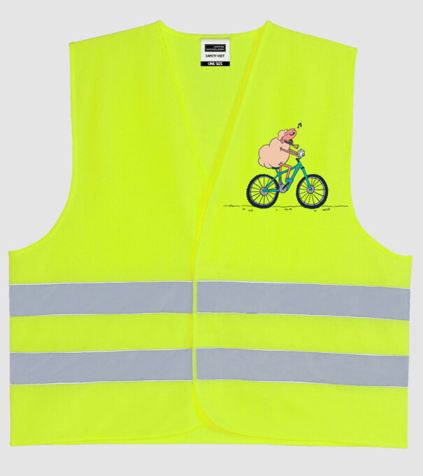 Miel cu bicicletă model galben neon pe tricou