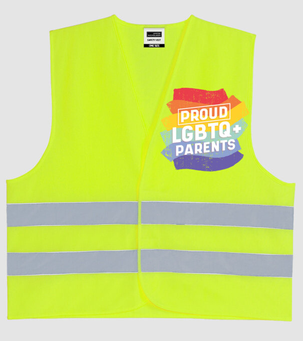 Părinți mândri LGBTQ model galben neon pe tricou